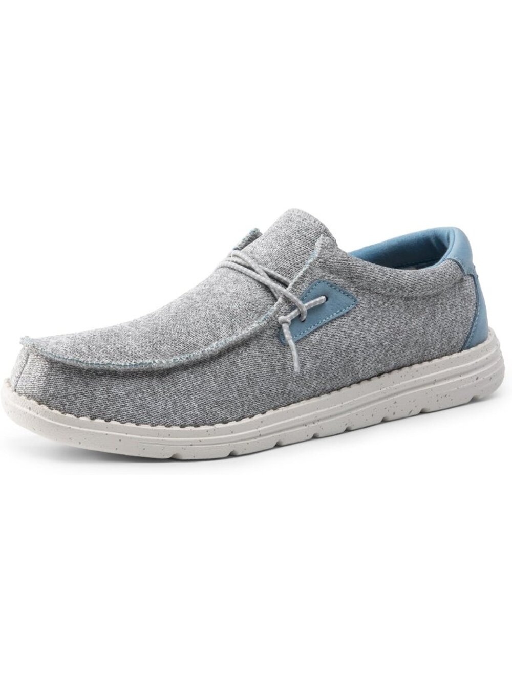 Bruno Marc Men's Grey Blue Round Toe Breathable Flexible Casual Slip On Loafers